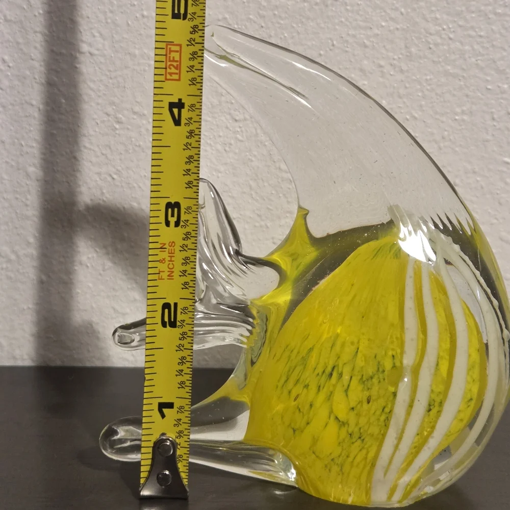 Vibrant Yellow and White Glass Fish - Picture 6 of 8